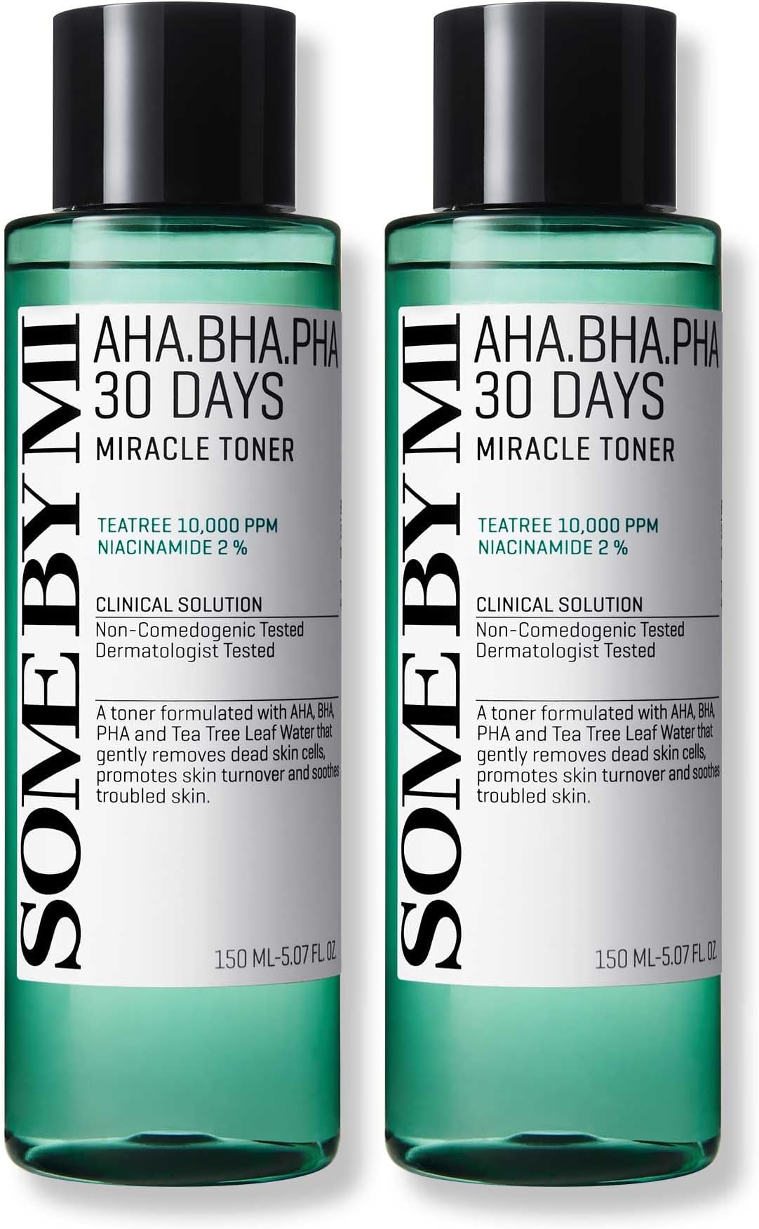 AHA BHA PHA 30 Days Miracle Toner – Pack of 2 – Korean Salicylic Acid Exfoliating Face Toner for All Skin Types – Daily Pore Care & Oil Control with 2% Niacinamide – Korean Skin Care