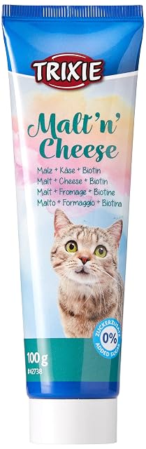 TRIXIE - Anti Bolas de Pelo para Gatos, Malta y Queso 100 g, Eficaz en la Eliminación de Pelos Ingeridos…