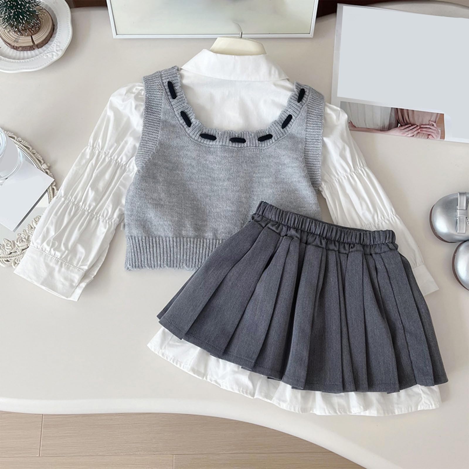 Genérico Ropa infantil para niñas,traje de casa dos piezas Verano Conjunto Chaleco Camiseta y Pantalones Cortos Conjuntos Niñas juego chalecos bebé traje niños 1 a 6 años