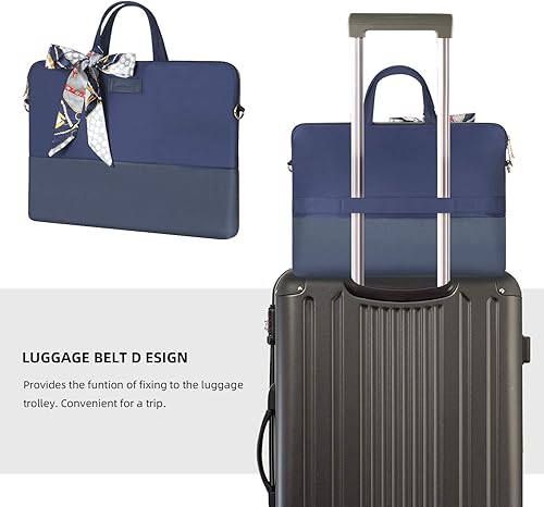 Miniatura 3 de Kamlui Bolsa para laptop de 133 pulgadas impermeable para mujer funda de hombro para computadora portátil para MacBook Air Pro HP Dell azul