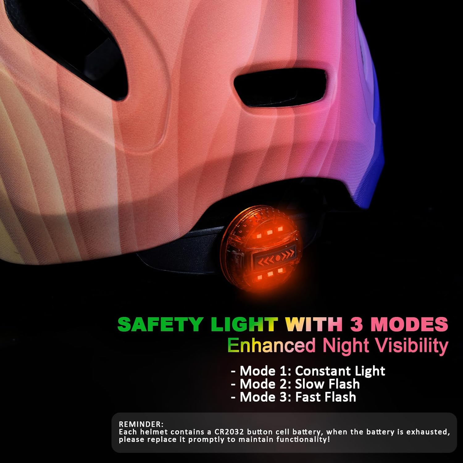 Kids Bike Helmet with LED Light, SIFVO Youth Toddler Boys Girls Helmets,2 Size Adjustable for Ages 3-5-10,Multi-Sport for Bicycle, Scooter, Skateboard,46-55cm