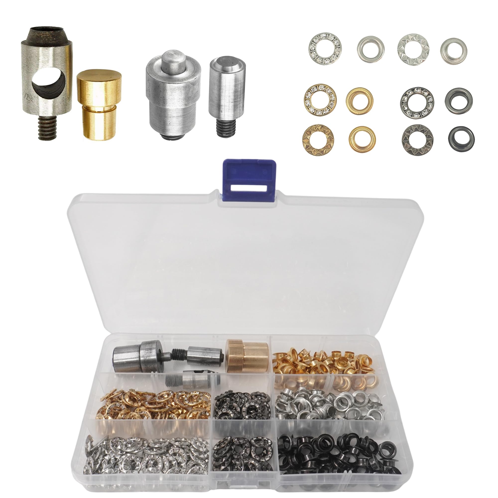 Kit œillets 6 mm WedDecor avec matrices de fixation pour un sertissage précis sur cuir et tissu