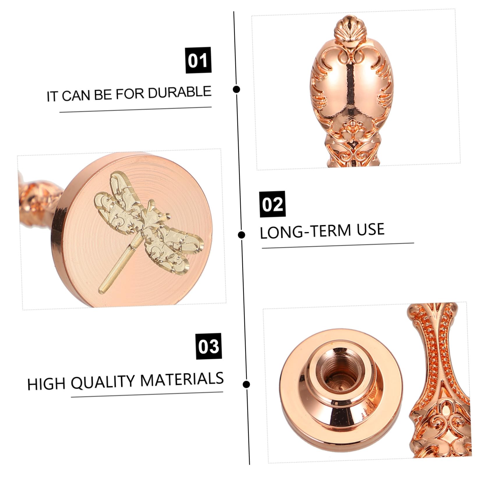 VILLCASE 3stücke Retro Siegelstempel Mit Metallgriff Wachs Siegelstempel Für Einladungen Briefe Scrapbooking Und Dekoration Rosen Pfau-design Für Feste Und Besondere Anlässe