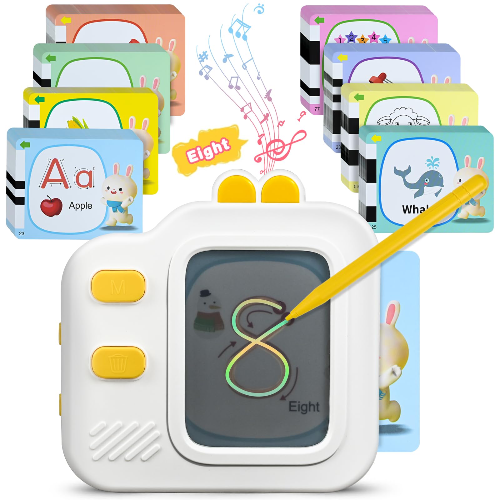 Ulikey Tarjetas Flash Parlantes Ingles, 120 Hojas 240 Palabras, Juguetes de Aprendizaje Niños, Juego Educativo Montessori Infantiles, Regalos para Niños Niñas de 2-6 Años, Primera Lectura y Escritura
