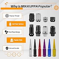 Vista 6 de MIKKUPPA 20 tuercas de llanta 1/2-20 – Reemplazo para Ford Explorer 1991-2018, Ranger 1990-2012, rueda Mustang 1964-2014 del mercado de accesorios