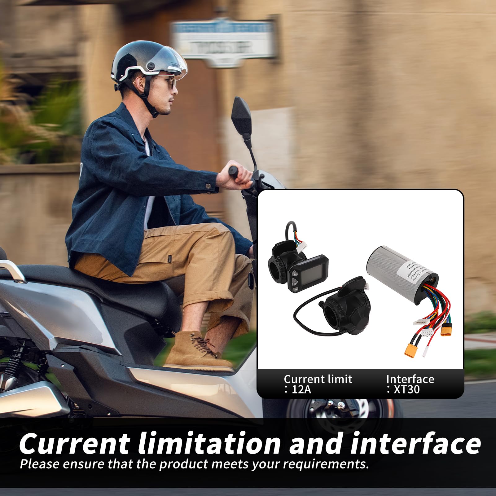 Scooter-Controller-Motor, Bürstenloser Controller, 5-6 Zoll, 350 W, 12 A, Echtzeit-Anzeigefeld, Scooter-Controller-Kit 36 ​​V Für Gleichstrommotoren, Roller