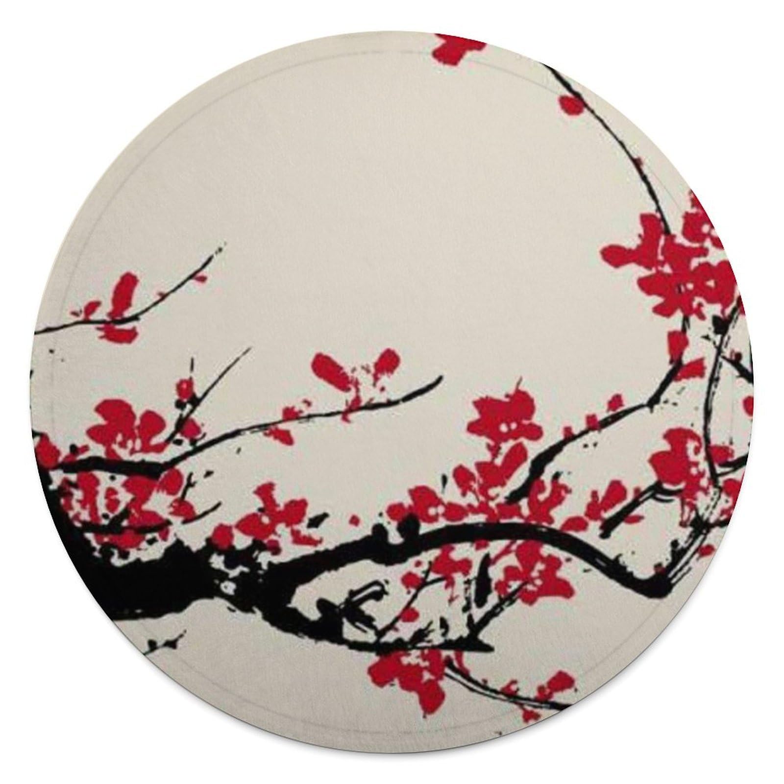 Couverture ronde fleurs de cerisier pour des moments cocooning au bureau ou sur le canapé