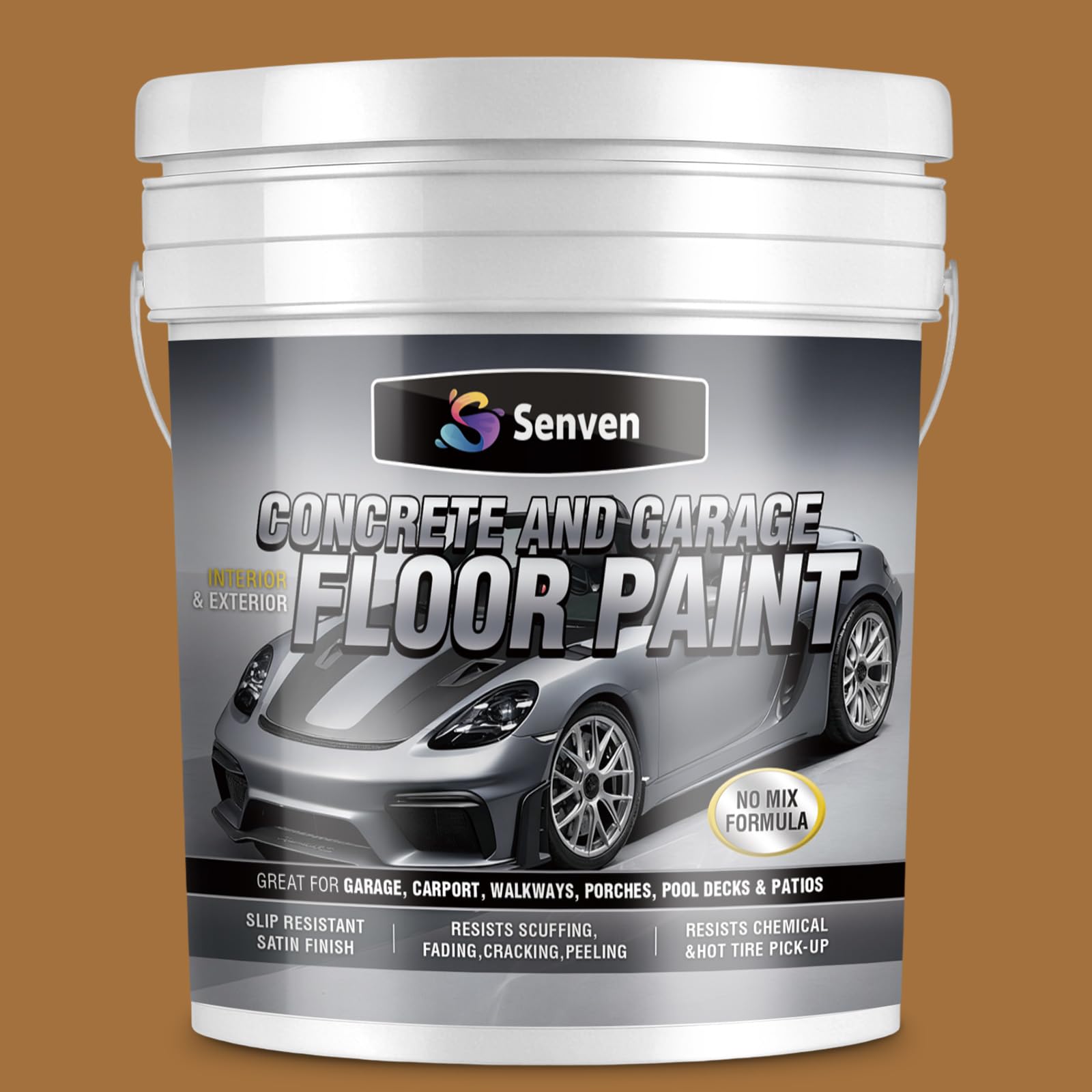 SENVEN Acrylic Concrete & Garage Floor Paint in Warm Brown