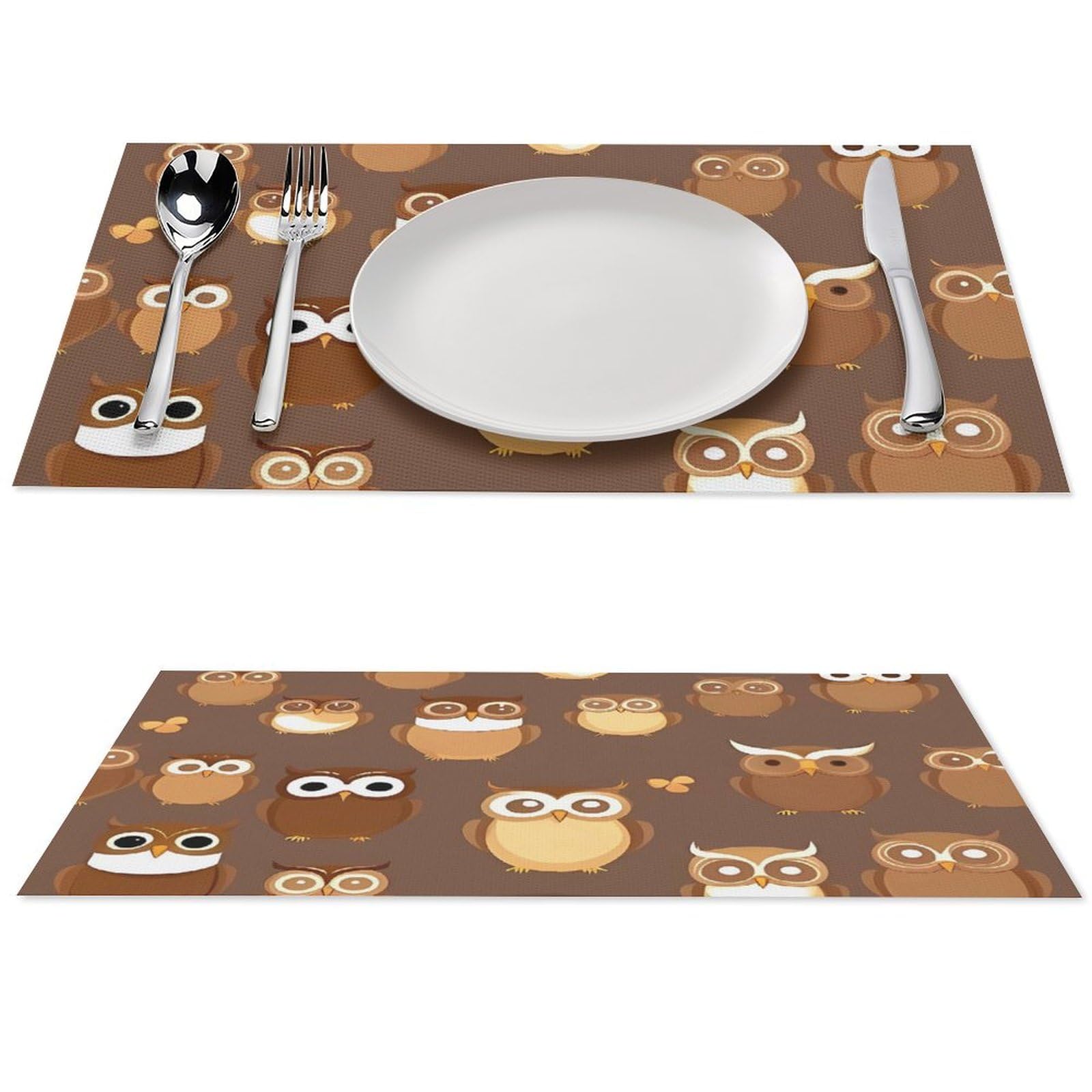 Sets de table chouette en PVC pour repas conviviaux sur la terrasse