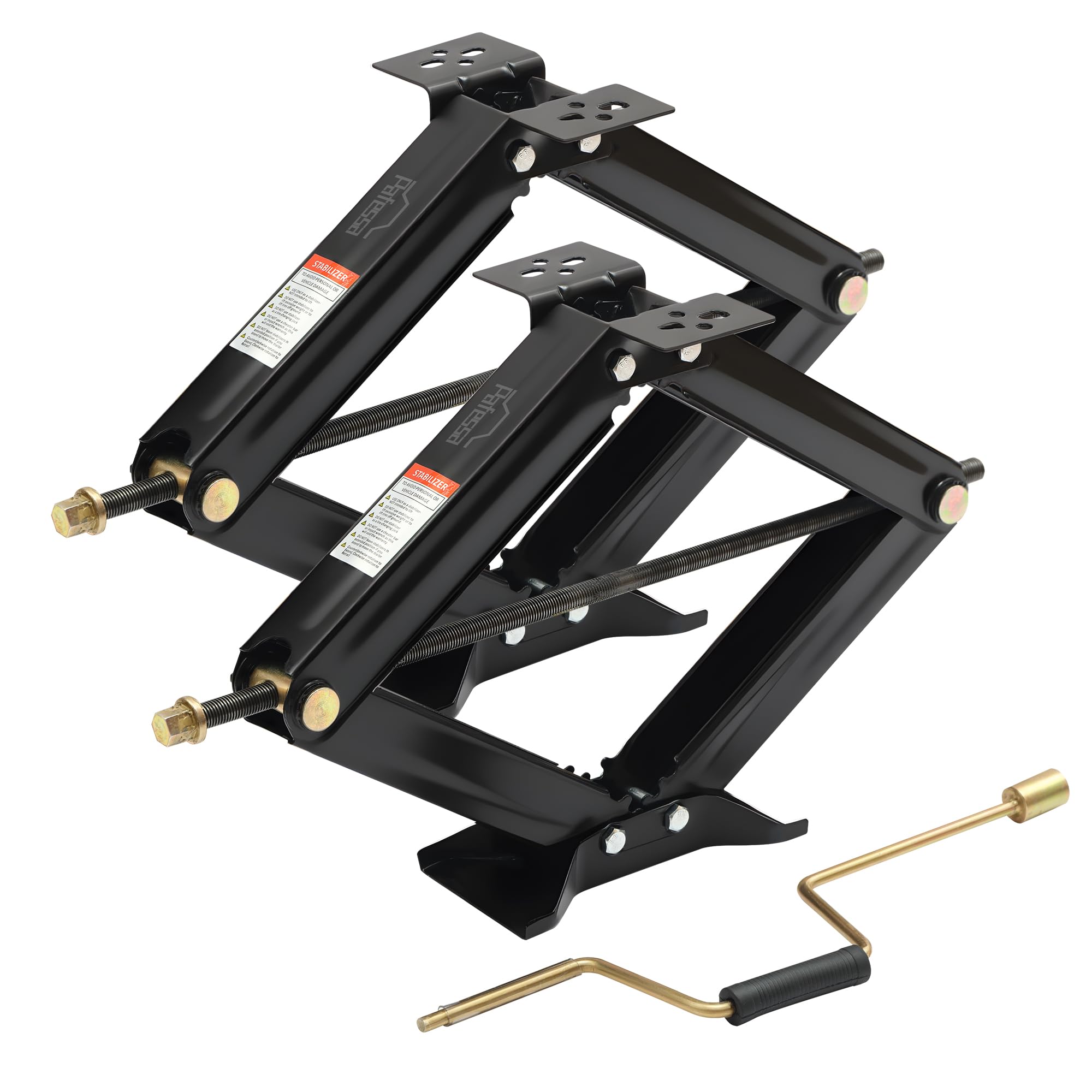 RV Scissor Jack Stabilizer 7500lbs Heavy Duty 24" RV Trailer Stabilizer Leveling Scissor Jack for RV Camper with Crank Handle (New 24’‘ 2pc)