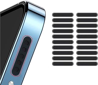 ستيكر لاصق شبكي واقي لمكبر صوت الموبايل بتصميم مقاوم للغبار متوافق مع جميع الموبايلات الذكية وايفون وسامسونج وشاومي من كيه ام تكنولوجي، 20 قطعة - لون أسود