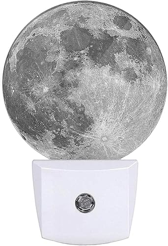 Lámpara de luna de noche para niños y niñas, dormitorio, 0.5 W, luz tenue apta para dormir, luz gris tierra, enchufable, lámpara LED con sensor