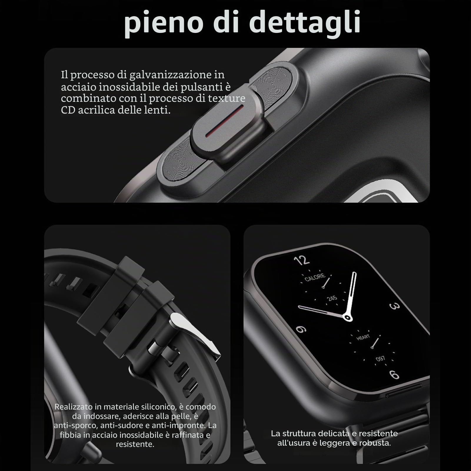 Elprico Smart Watch con Auricolari, Orologio Sportivo 2 in 1 con Cuffie, Touch Screen HD da 2,01 Pollici Call Fitness Tracker per iOS,