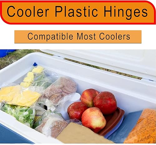 Miniatura 4 de Ansook Juego de bisagras y tornillos de plástico de repuesto, compatible con Coleman Coolers 5253 6262 6270, reemplazo de bisagras de refrigerador,