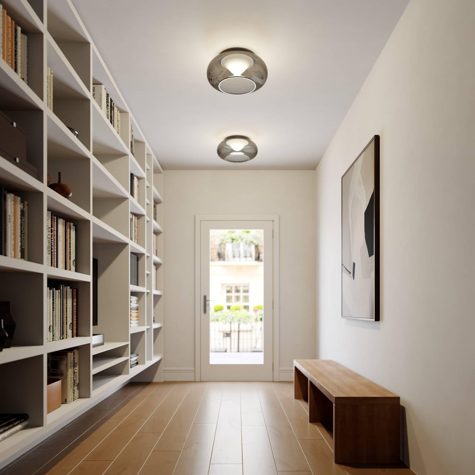 Lucande Plafoniera LED (Moderno) colore Grigio, in Vetro ad es. Cucina lampadina inclusa lampada plafoniera