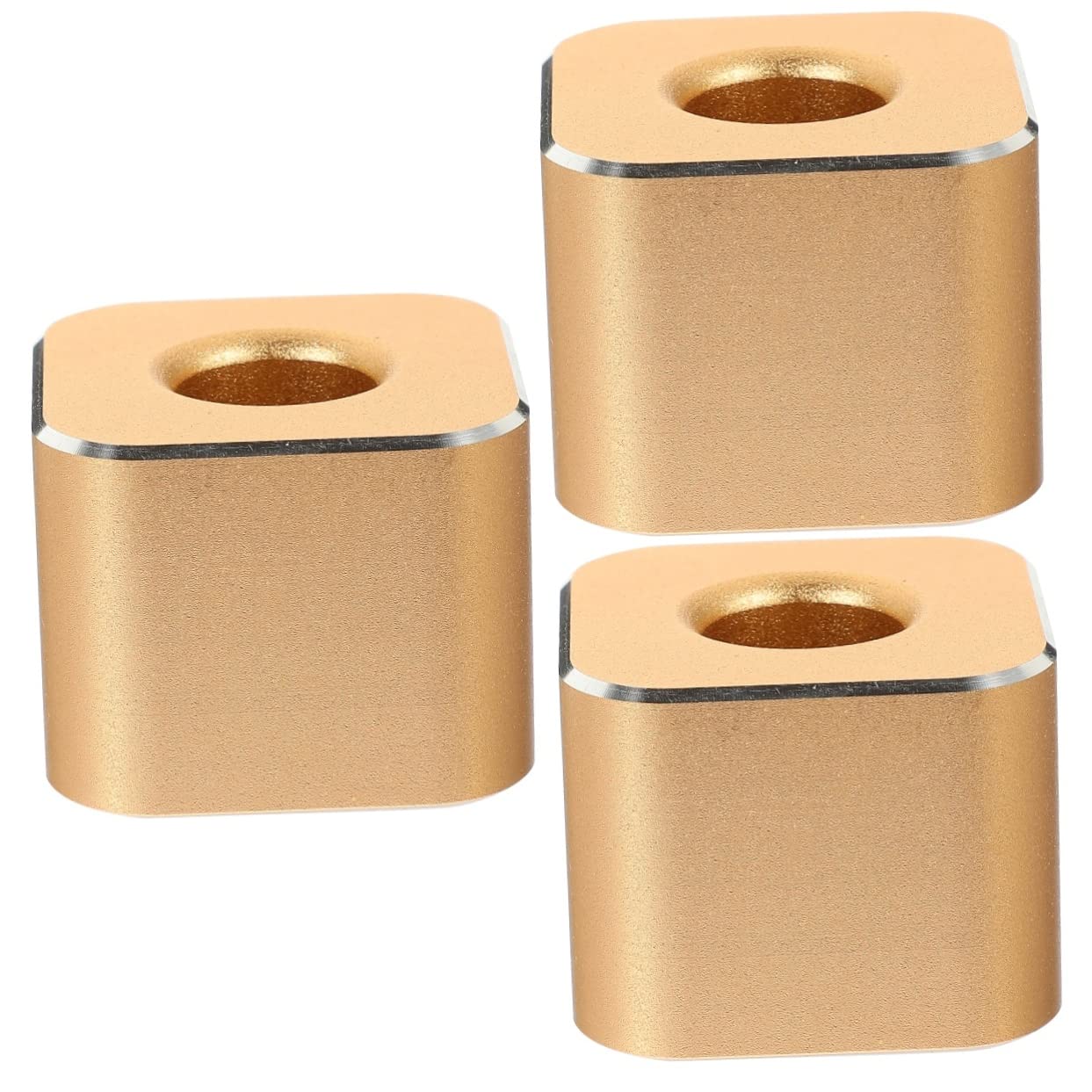 Cabilock 3 Piezas Portalápices De Aleación De Aluminio Portalápices Individual Para Escritorio Maquinillas De Afeitar Cubo Soporte Para Pluma Estilográfica Único Ronda Oficina