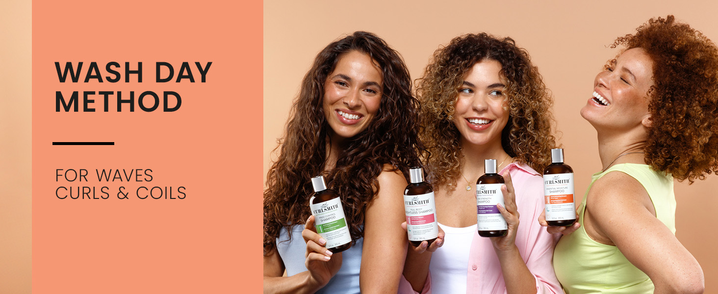 CURLSMITH - Essential Moisture Cleanser, Gentle Nourishing Shampoo for Wavy, Curly and Coily Hair, Vegan