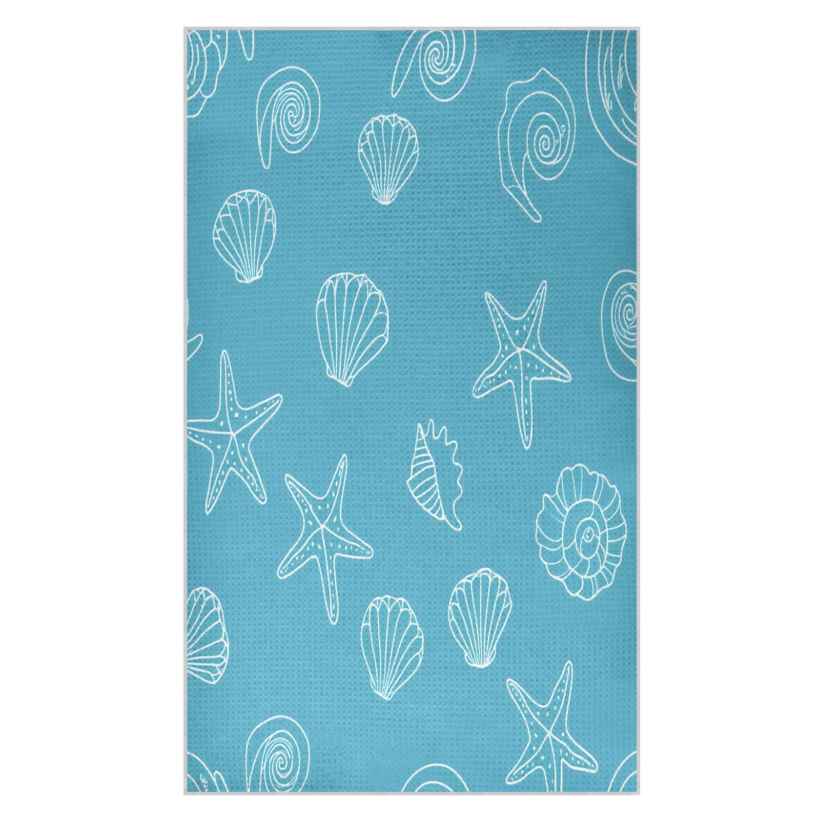 JiangGgen Starfish Coral Kitchen Towels 2-Pack Soft Absorbent Dish Towels
