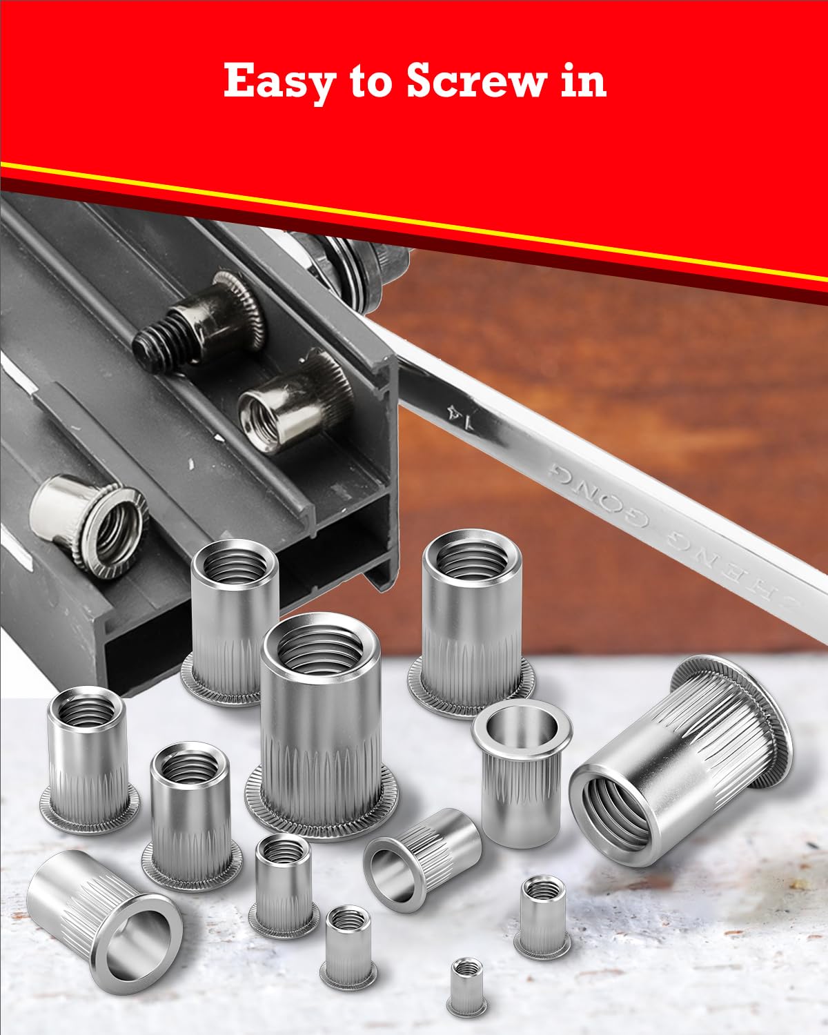 M6 Rivet Nuts, 60PCS Threaded Insert Nutserts, Stainless Steel Rivnut