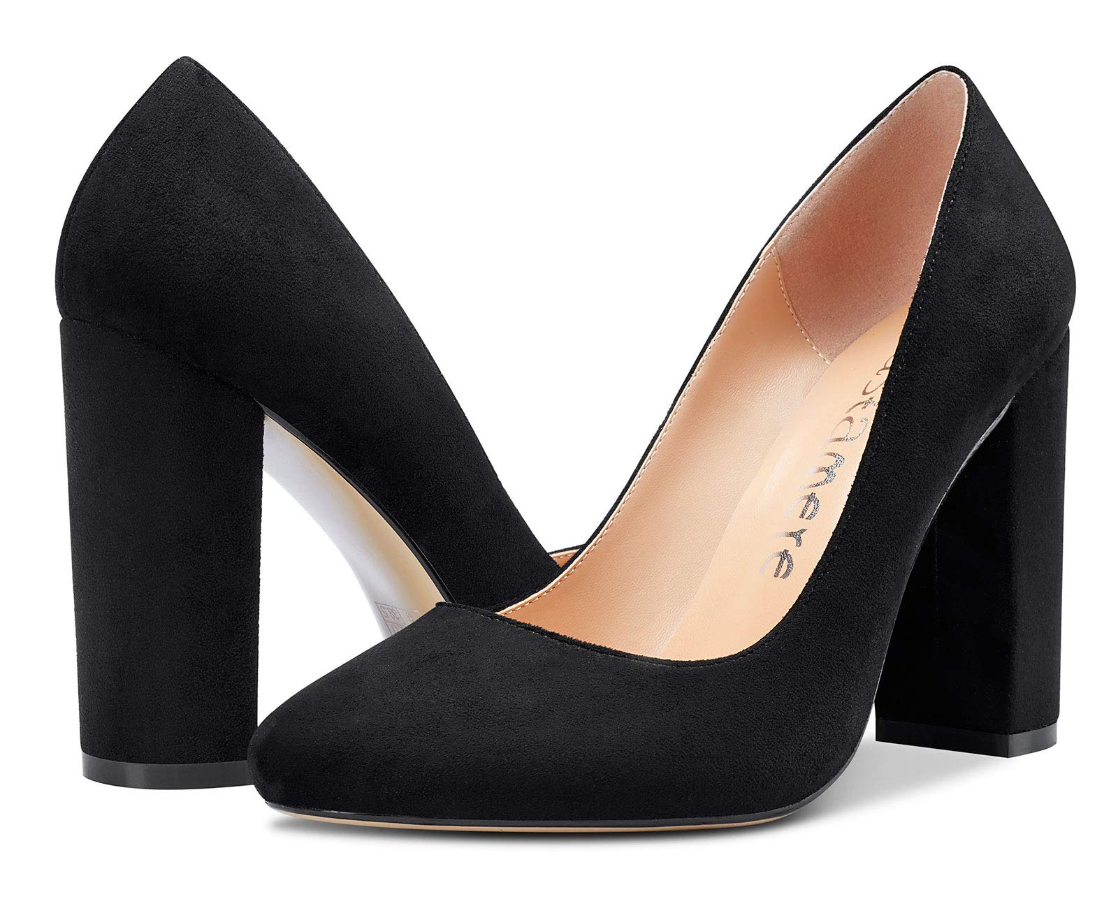 Castamere Escarpins Femme Mode Bout Ronde Bloc Talons Hauts 10CM High Heels