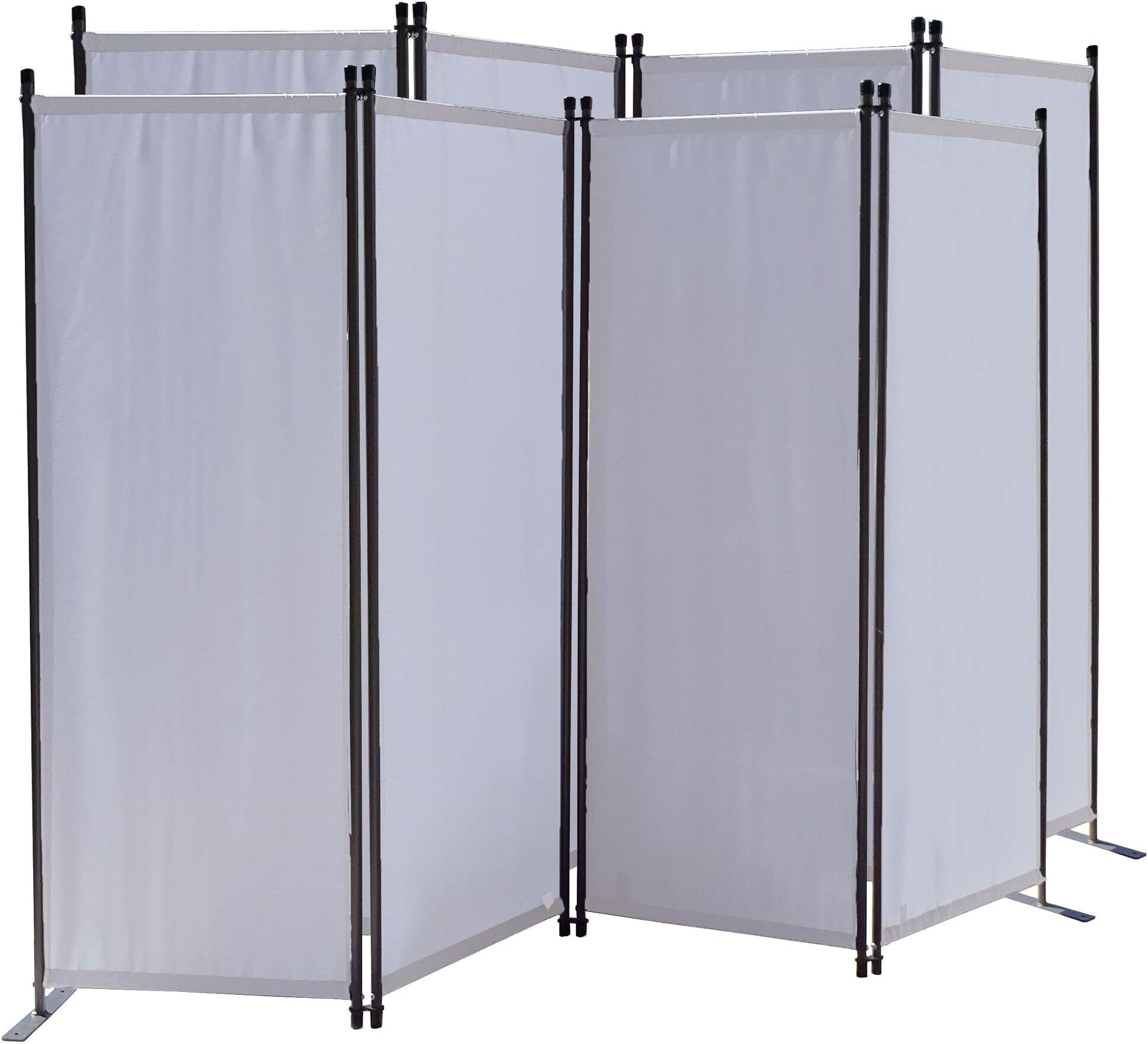 QUICK STAR 2 stuks Paravent 4-delig 165 x 220 cm stof kamerverdeler tuin scheidingswand balkon ondoorzichtig tussenschot opvouwbaar blauw