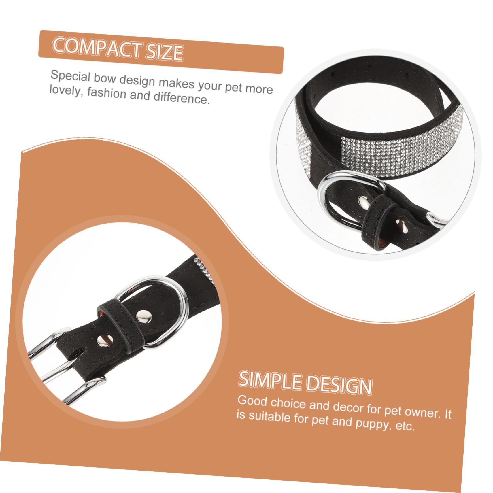 SUPVOX 3pezzi Pet Bow Tie Collar Con Strass Collare Per Cani e Gatti Nero Xl Accessorio Elegante e Confortevole Per Animali Domestici Per Foto e Occasioni Speciali