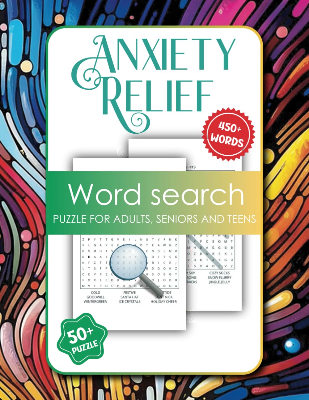 Anxiety Relief word search puzzle for adults, seniors and teens.: Find Inner Peace One Word at a Time