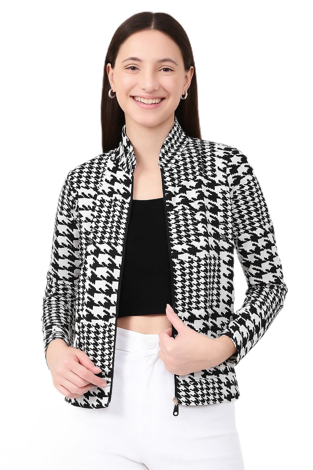 iuga Women's Black Floral Printed Shrug Jacket-picture-24