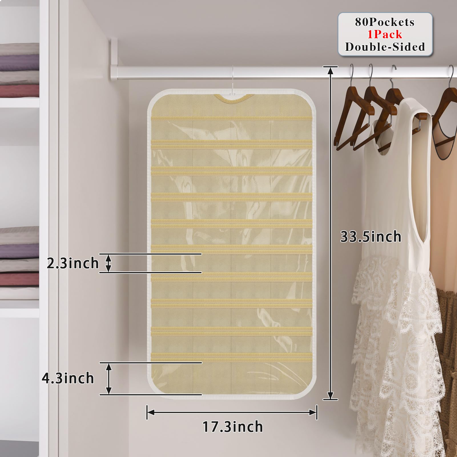 Schmuck Organizer Zum Aufhängen - 80 Taschen Für Ohrringe & Ketten