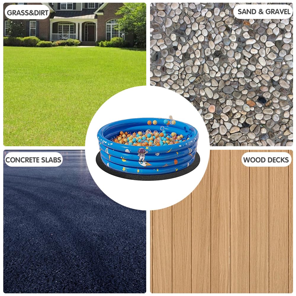 Tapiz Suelo Piscina, 305 cm Base de Piscina Redonda, Alfombra PIS-CINA Suelo, Antideslizante, Lona De Suelo para Pool, Protección para spas Exteriores e hinchables