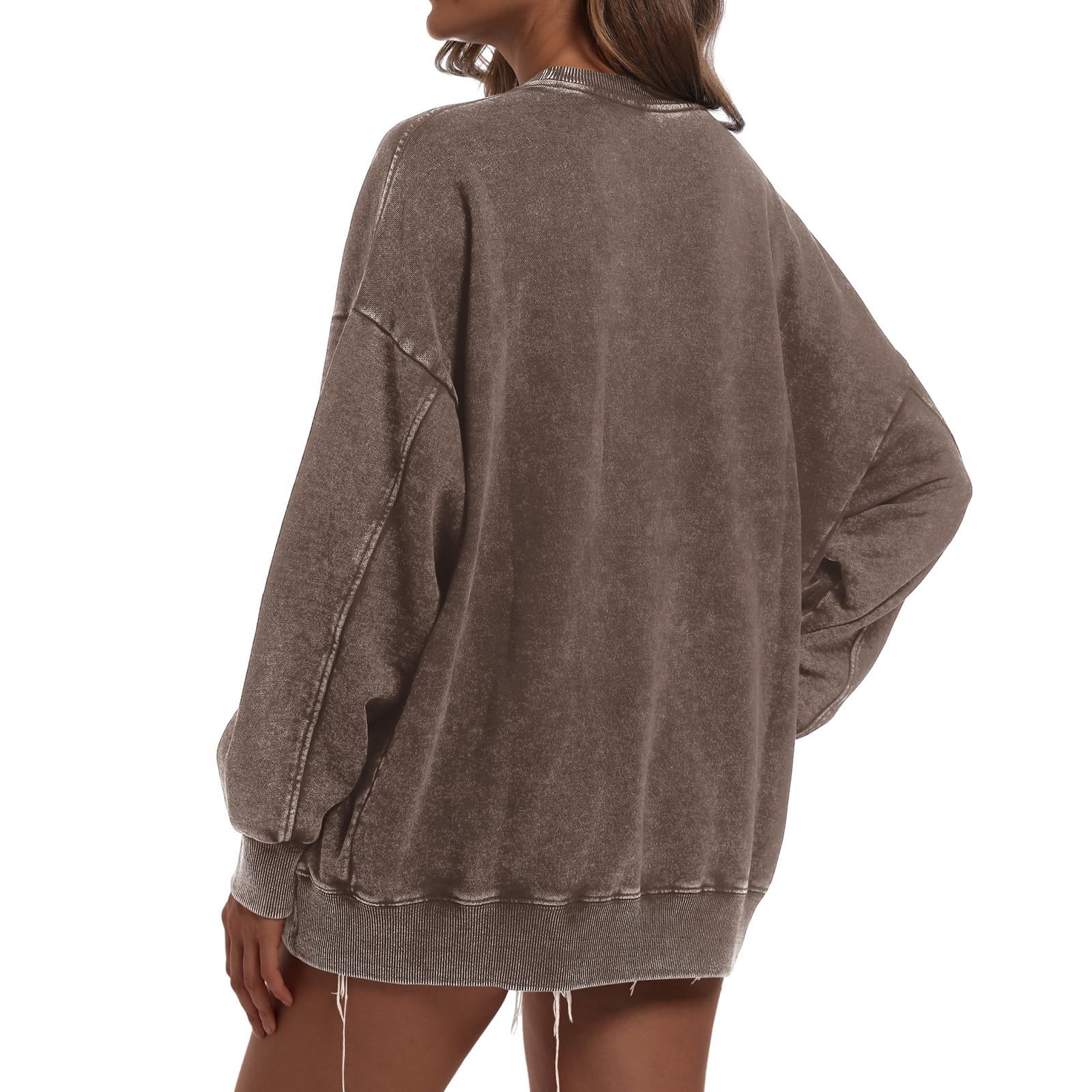 Sudadera con Capucha de Gran tamaño para Mujer, Holgada algodón Jersey básico Moda Lavado, Cuello Redondo, Terry cómodo, Ligero y Bolsillo Canguro/g