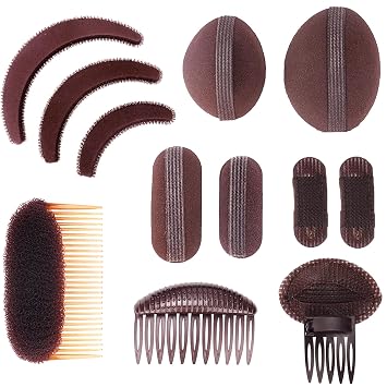 Hair Base Sponge Invisible Hair Clip Comb Volume Styling Insert Tool False Hair Pads Hair Extensions Accessories Brown AA Brown