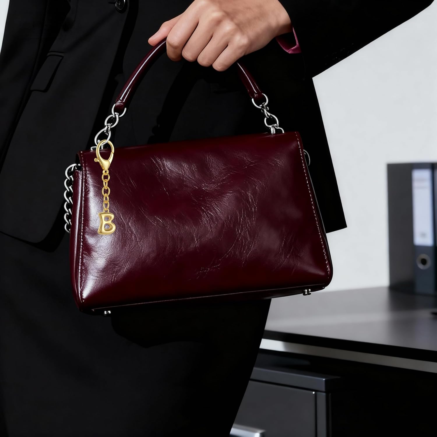 Bubble Gold Letter Bag Charms for Women, Cute Initial Keychain for Handbags, Purse Charms Valentines Day Gifts - Image 4