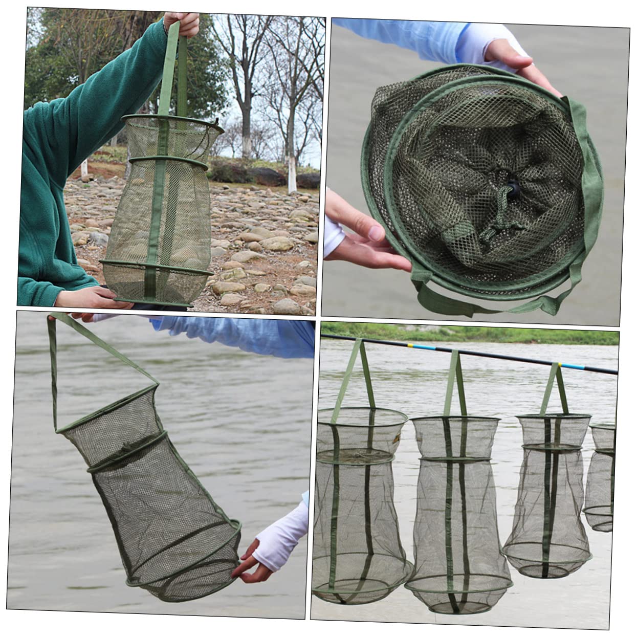 TOYANDONA Gabbia Per Pesci Fishing Net Pescare Trappole Reti Per Cesti Per Pesci Di Grandi Dimensioni Netto Presa Rete Da Pesca Portatile Rete Da Pesca Pieghevole Green