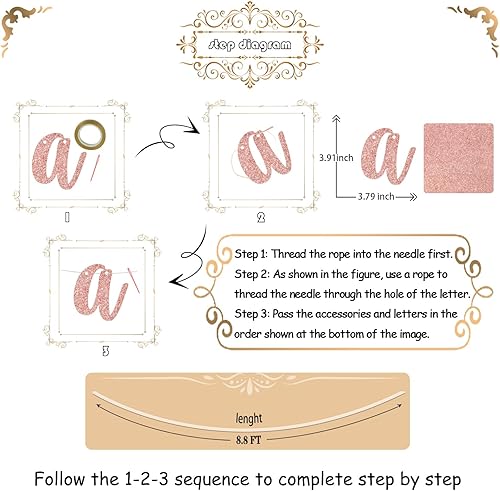 Miniatura 2 de Banner de Aloha con purpurina de oro rosa para bebé, decoración de fiesta de baby shower, temática tropical, decoración de revelación de género,