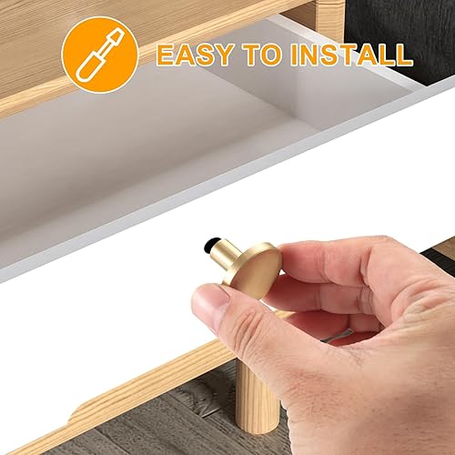 Miniatura 3 de Pomos dorados para gabinete, pomos dorados para cajones, tiradores y perillas hexagonales de latón macizo para armarios de cocina y cajones,