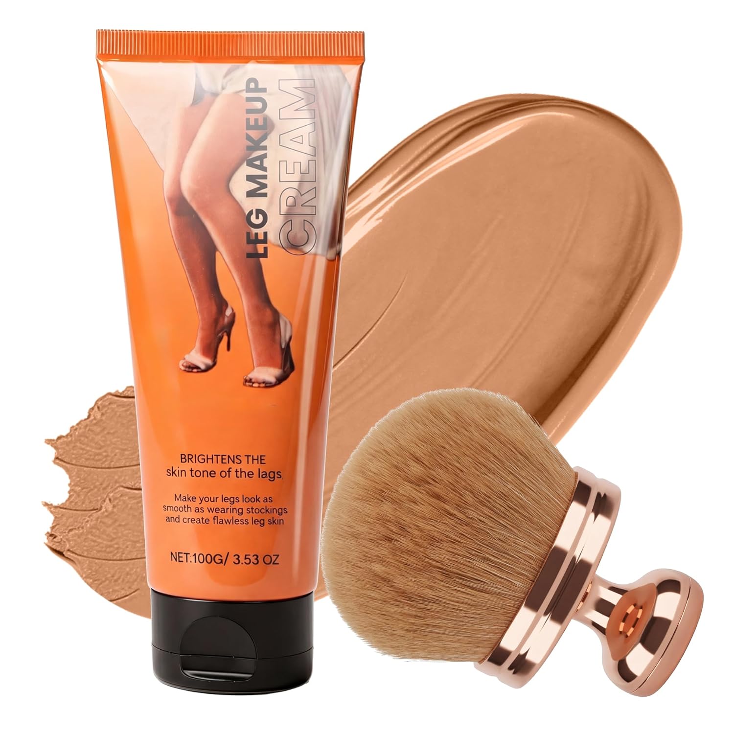 Tattoo Cover Up Makeup, Body Coverage Perfector with Blend Blur Brush for Leg Back Body Makeup, Long Lasting Tattoo Concealer Waterproof Sweatproof Cover Scar Vein Uneven Skin, 3.53 Oz Bronze Radiance