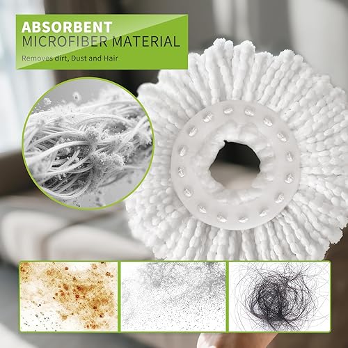 Miniatura 5 de Masthome Juego de trapeador giratorio pequeño, trapeador y cubeta, trapeador giratorio de microfibra con cubo desmontable  Fácil de almacenar  Mango