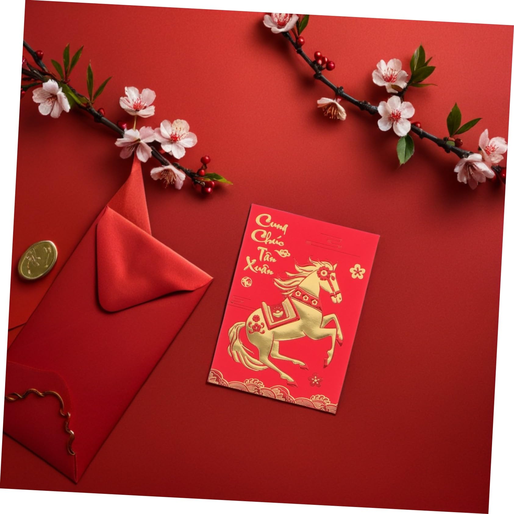 DOITOOL 360 Piezas Sobres Rojos Hongbao Creativos Año del Caballo Papel Festival la Temporada Sobres Rojos para Dinero Boda