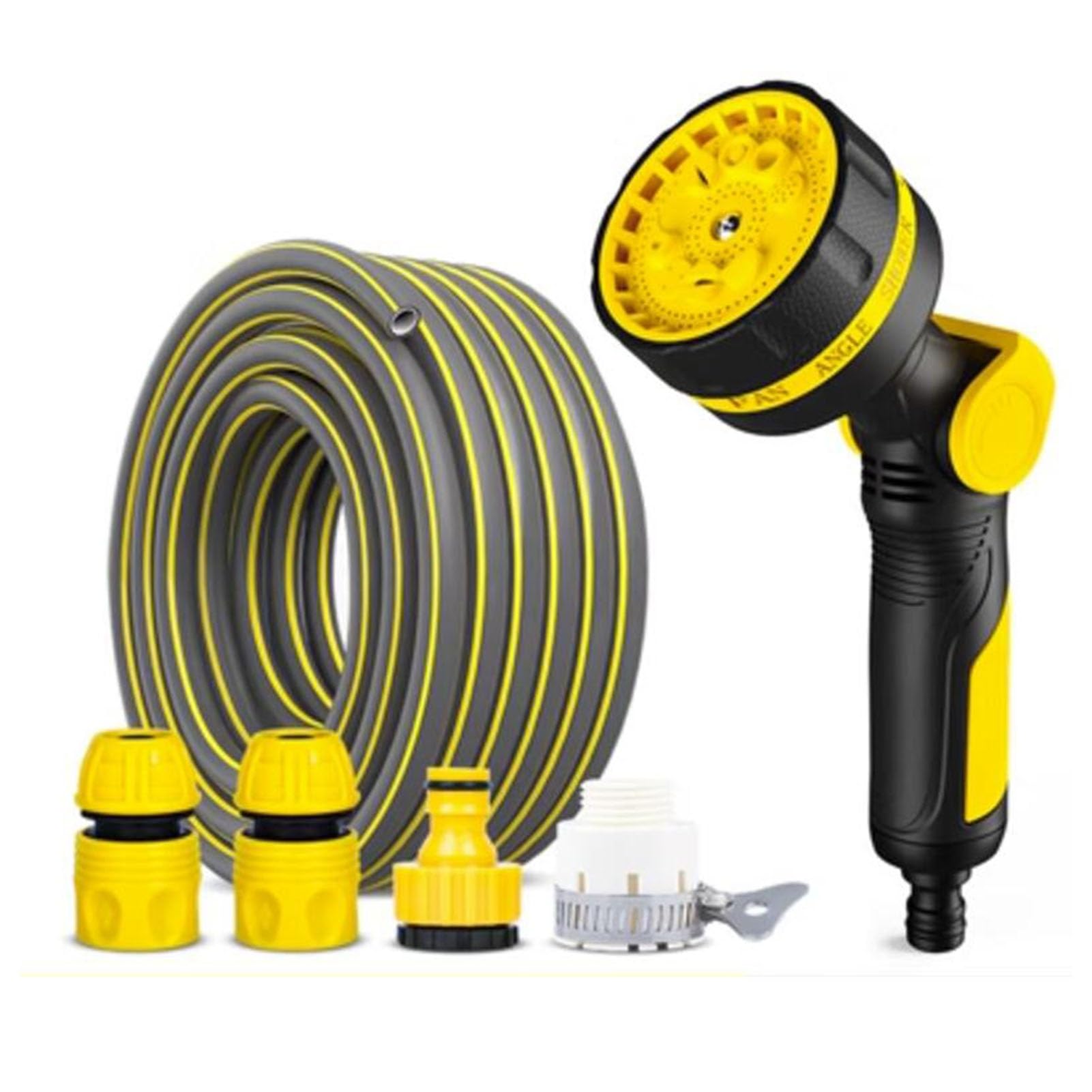 Tuyau haute pression renforcé en PVC gris de 30m et 16 mm à 3 couches robustes
