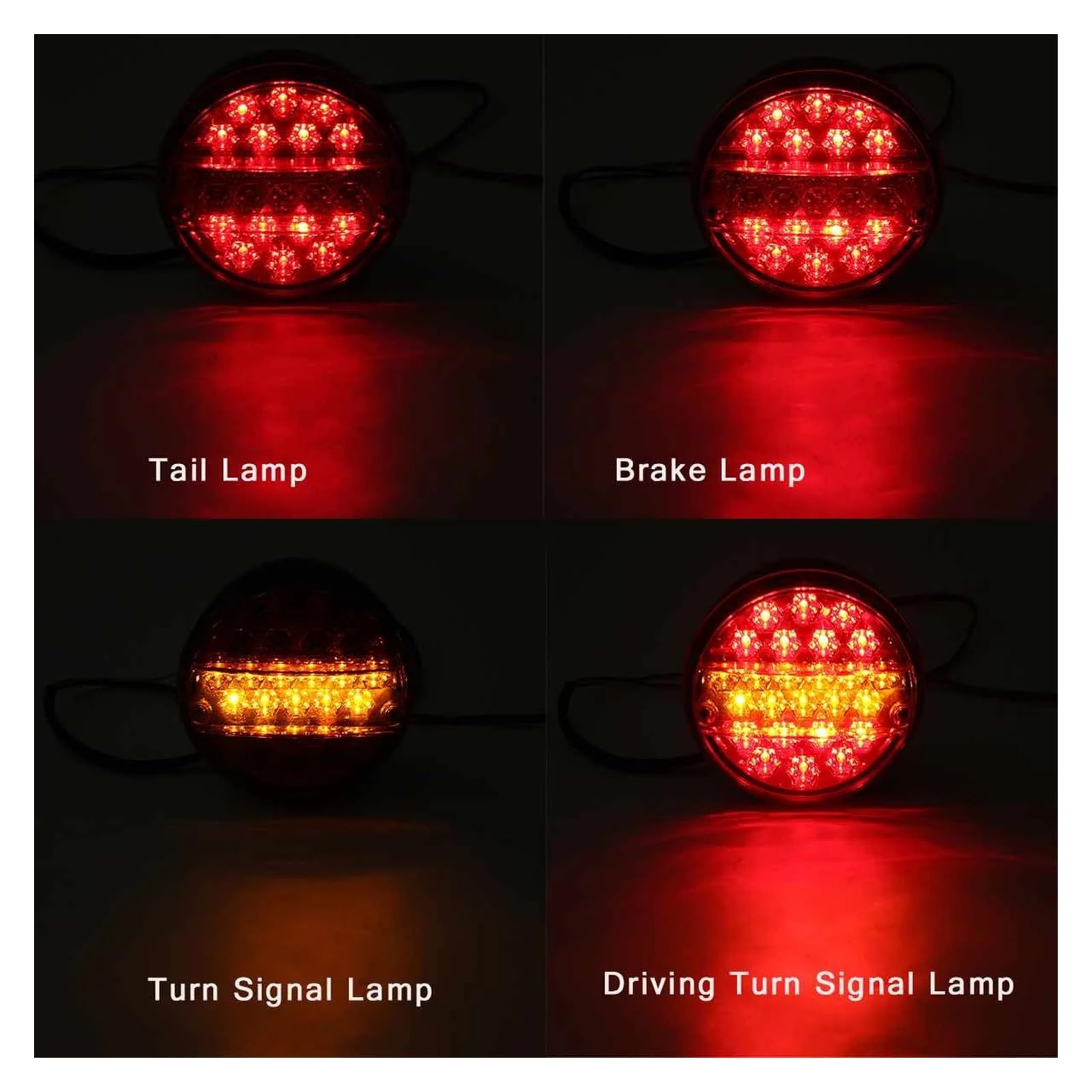 Luz Trasera Universal para Coche Indicador De Parada Trasera Señal Redonda De Freno Remolque Camión Caravana Furgoneta 25 12V 24V 1 Uds. Luz de Frenos