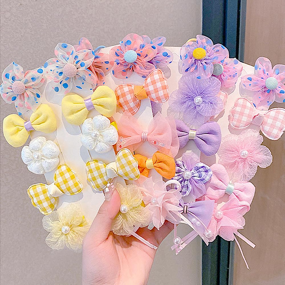 10 Pack Bows Women\'s Floral Hair Clip Set - Assorted Colors Amazon.com: Lurrose Hair Clips, 10 Pcs Flower Snap Barrettes  main image 3