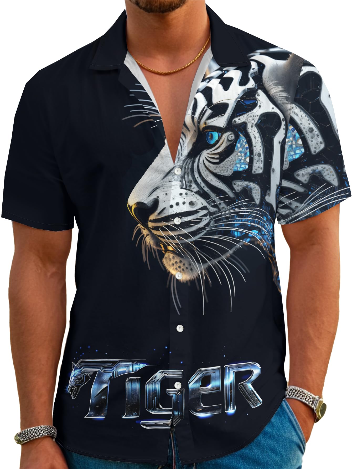 Hawaiian Shirts for Men Summer Beach Casual Short Sleeve Button Down Shirts Novelty Print Tropical Beach Shirts