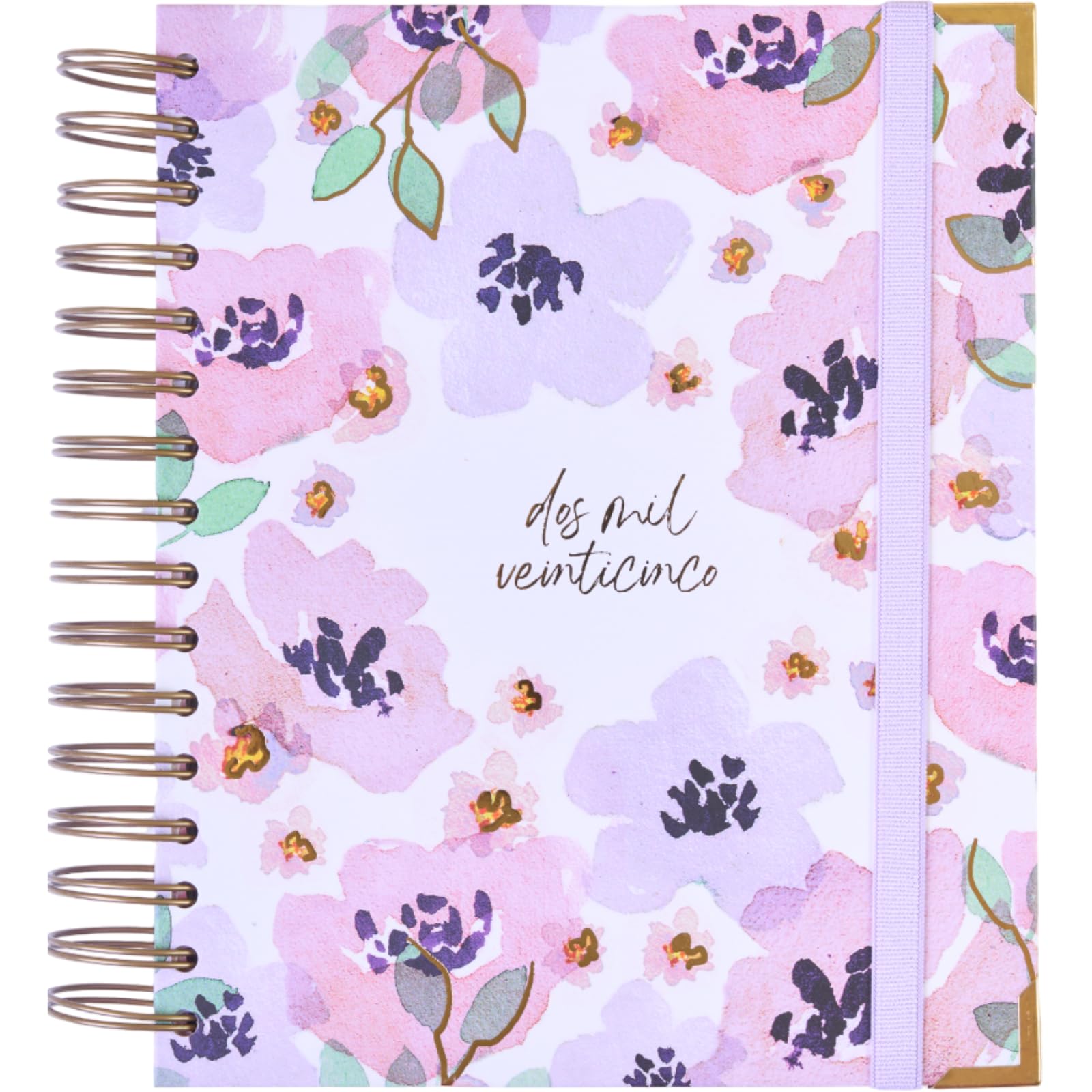 Agenda 2025 January to December - A5 (16.5x20.5 cm), Daily Planner, Annual Organizer, Spanish and English, Monthly Side Index, Double Wire-o Binding - FSC Mix AEN-COC-000243 - Takenote Clara