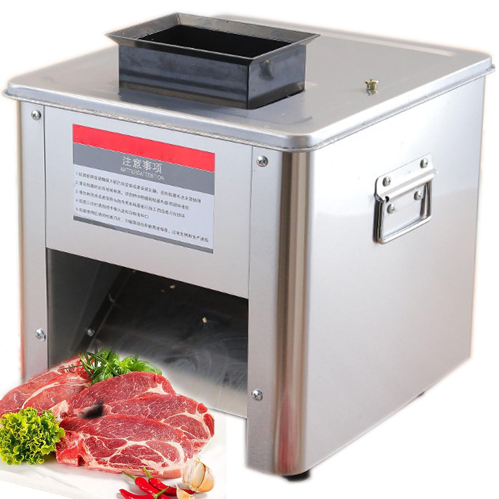 GTHTUHFD Commercial Machine,Meat Cutting Machine Electric Meat Cutter Commercial Meat Slicer With Stainless Steel Blade Meat Slicing Machine Meat Shredding Cutter 850W Food Slicer For,10mm