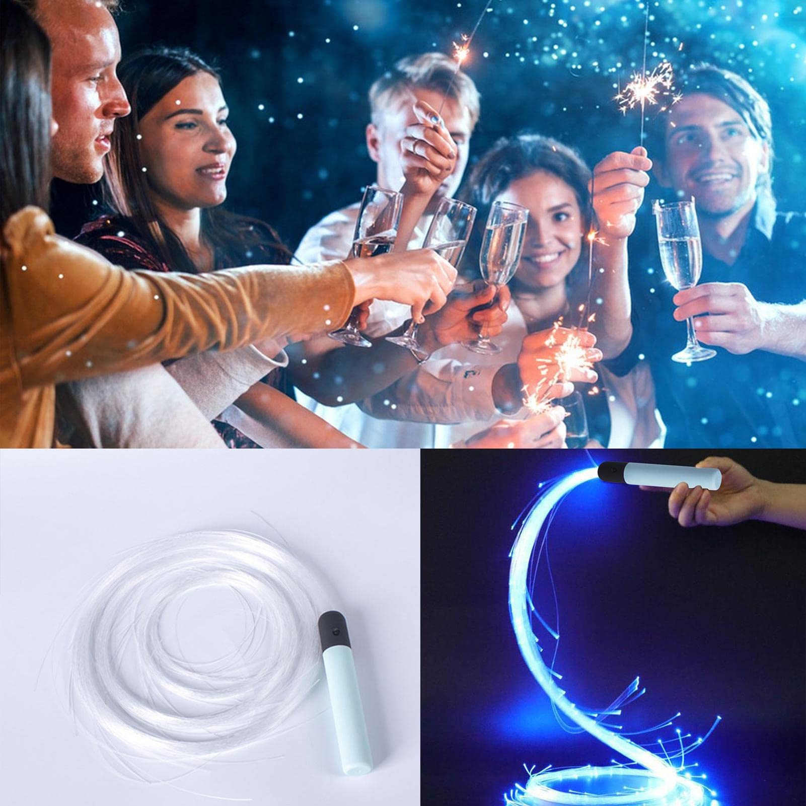 LOSOO Fruste LED | da Ballo Illuminati rotanti a 360 Gradi, con 4 modalità di Illuminazione variabili, fruste alimentate a Batteria riutilizzabili per concerti