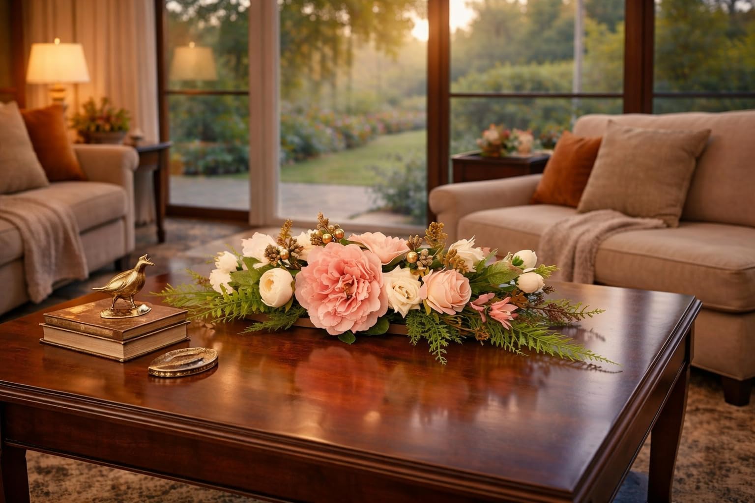 Artificial Flower Table Centerpiece for Home Décor,Table Decoration for Living & Dining Room,Office, Wedding & Party Décor, Housewarming & Birthday Gift, Return Gift-image-0