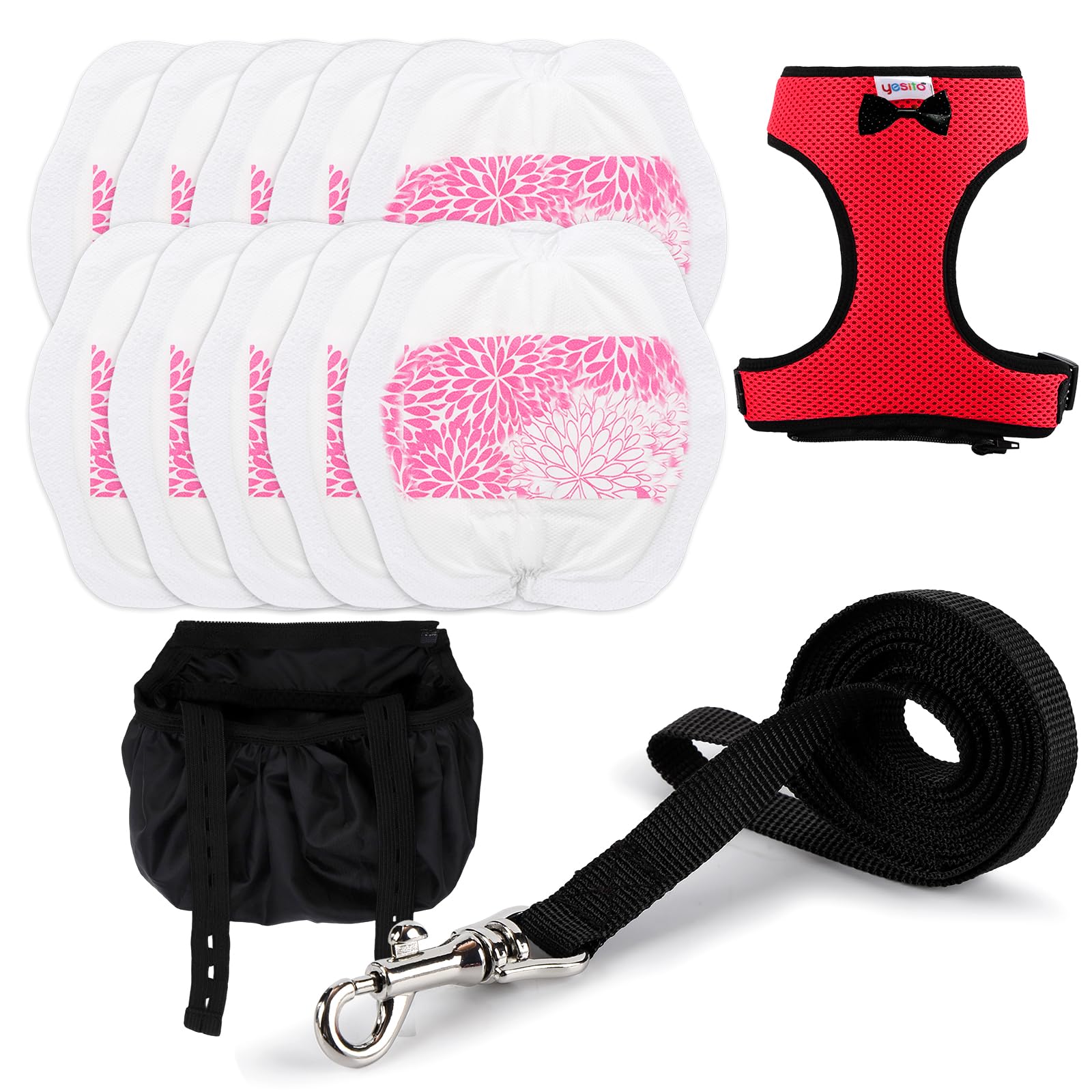 Adjustable Chicken Harness Diaper (5.4ft Leash) – Breathable &amp; Washable Secure Training for Hens, Ducks &amp; Chicks | Outdoor Walking &amp; Discipline Solution,red