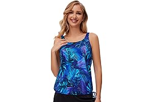 Women's Mastectomy Tankini Swimsuit Pocketed Swimwear