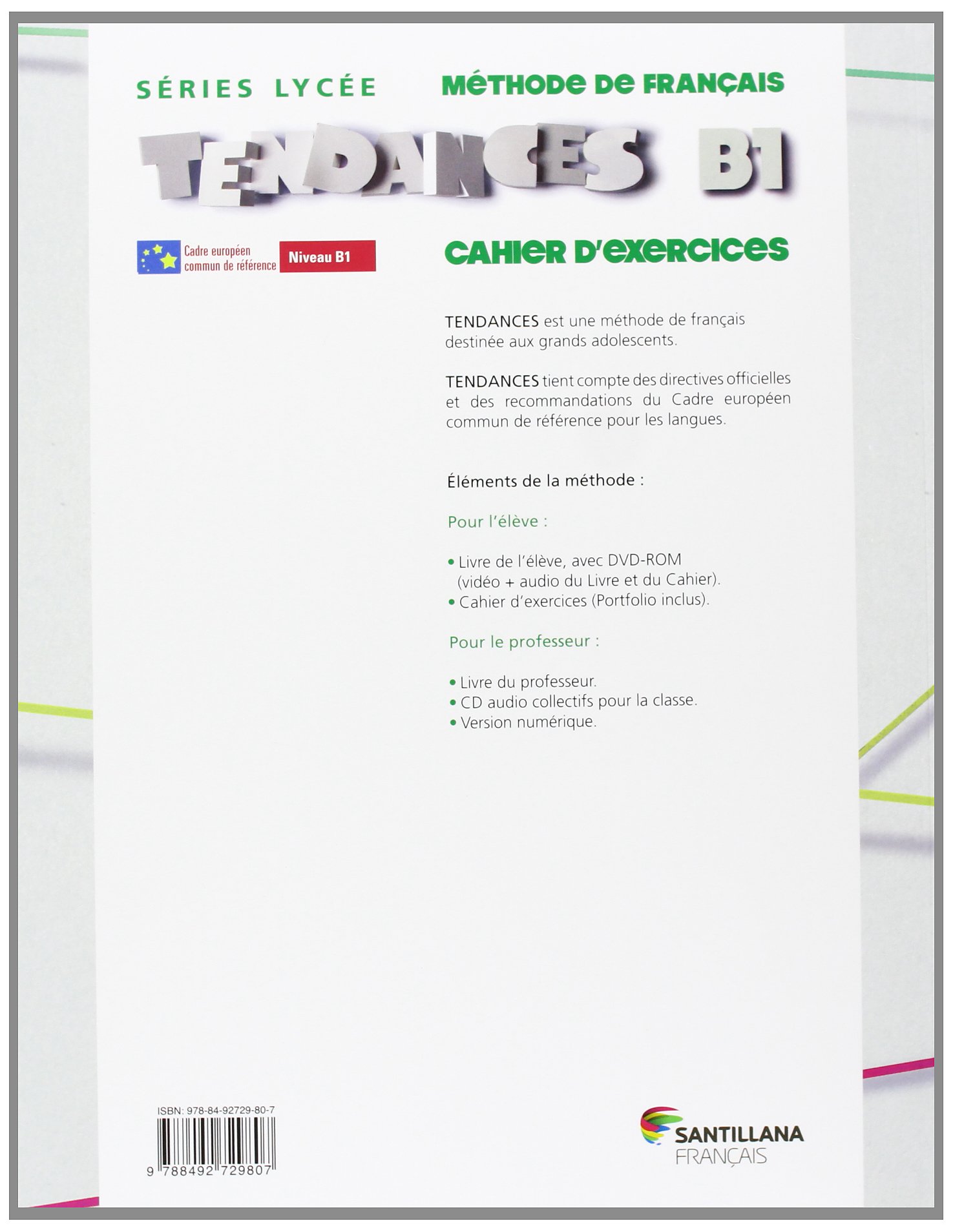 TENDANCES B1 - CAHIER D'EXERCICES - 9788492729807